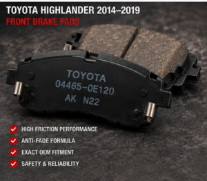 Toyota Highlander / Kluger 2014-2019 Front Brake Pad Set
