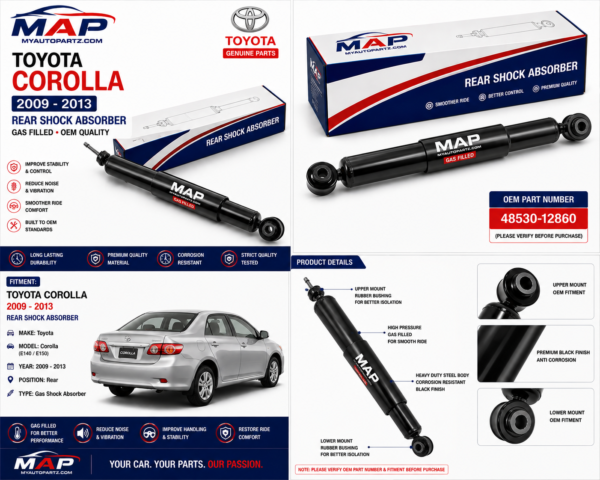 Toyota Corolla 2009-2013 Rear Shock Absorber – Right (RH)