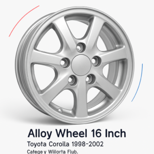 Alloy Wheel 16 Inch - Toyota Corolla 1998-2002, specification view