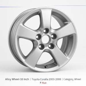Alloy Wheel 16 Inch - Toyota Corolla 2003-2008, specification view