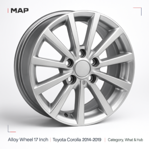 Alloy Wheel 17 Inch - Toyota Corolla 2014-2019, specification view
